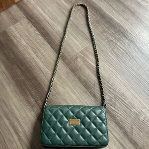 St. John Green Quilted Chain Shoulder Bag (Originally $650)